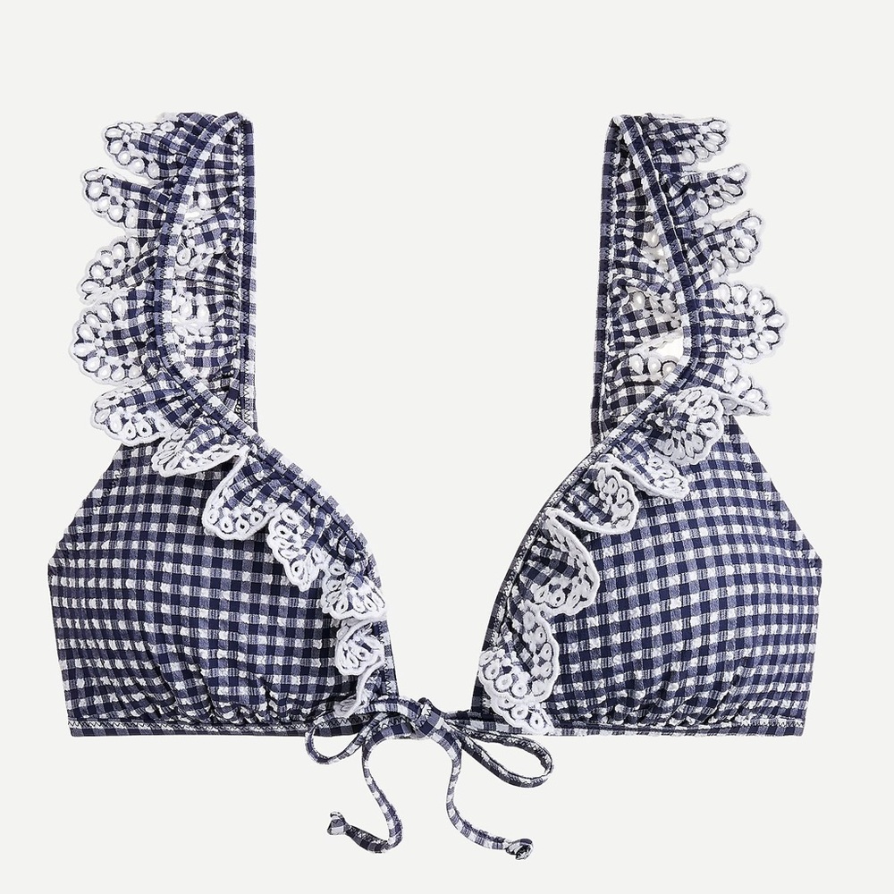 NEW! J.crew Scalloped ruffle french bikini top